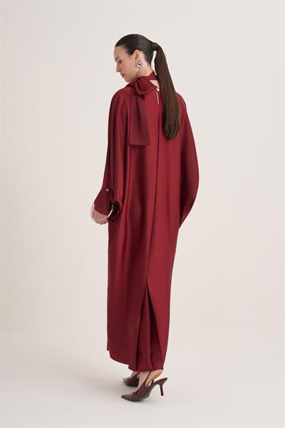 SOPHIE SATIN DRESS-BURGUNDY