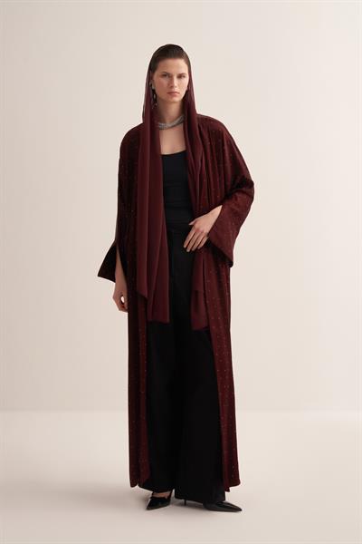 STYLISH ABAYA BURGUNDY
