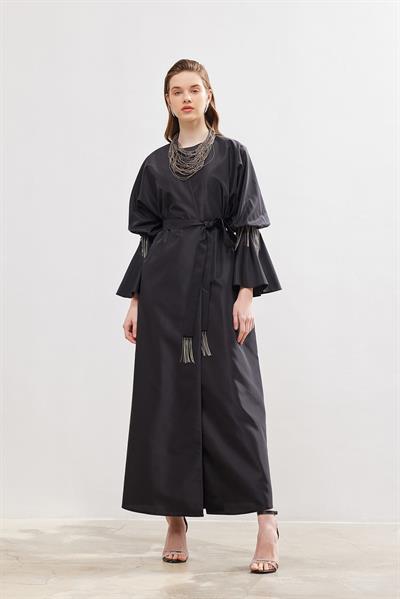 Taffeta Abaya - BLACK