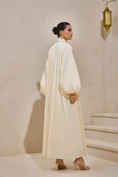 TAFFETA PALM ABAYA - CREAM