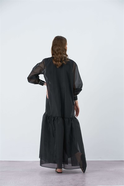 ORGANZA ABAYA BLACK