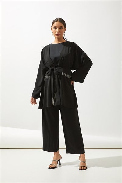 TRAVEL KIMONO SET-BLACK