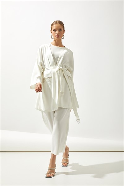 TRAVEL KIMONO SET-WHİTE