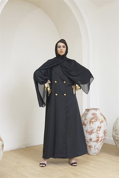 TRENCH ABAYA BLACK