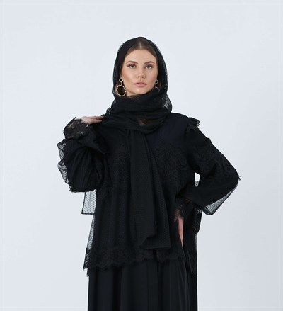 TULLE SHAWL BLACK