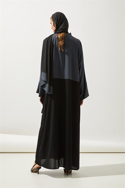 TWO COLOR ABAYA HANDMADE-BLACK ANTHRACITE