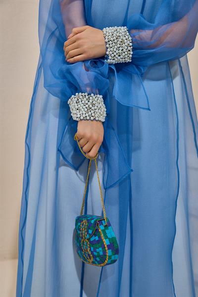 VALERIA ORGANZA ABAYA BLUE