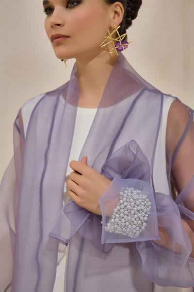 VALERIA ORGANZA ABAYA LIGHT GRAY