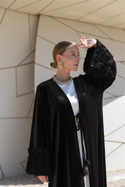 VELVET ROSE ABAYA-BLACK