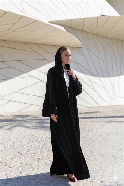 VELVET ROSE ABAYA-BLACK