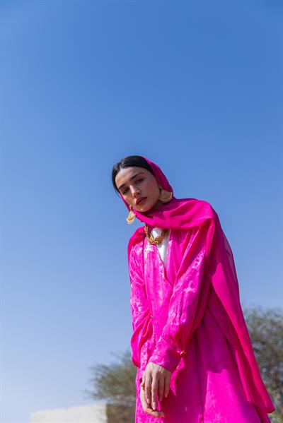 VISCOSE BLOOM ABAYA-FUŞYA