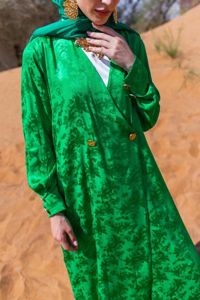 VISCOSE BLOOM ABAYA-GREEN
