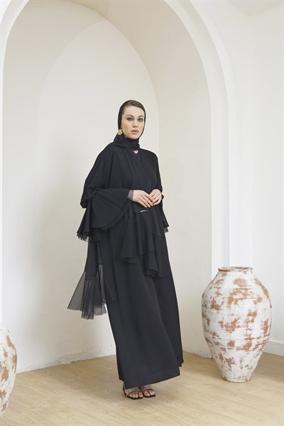 VOLANLI ABAYA ŞAL TAKIM