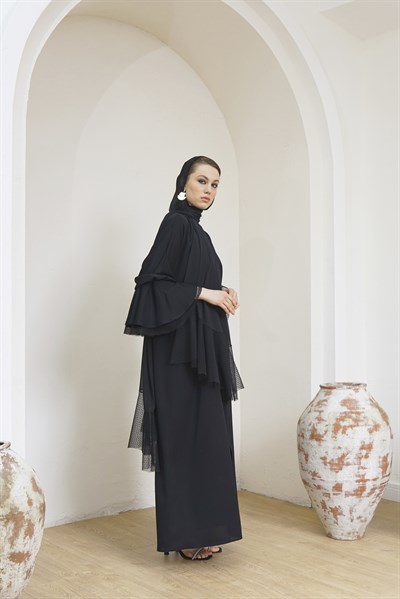 VOLANLI ABAYA ŞAL TAKIM