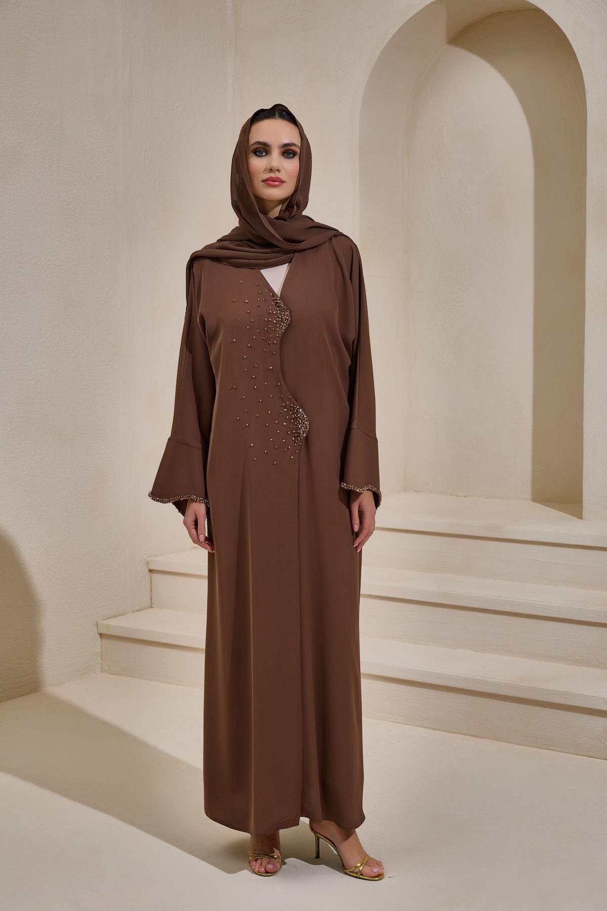 AMARA ABAYA SET BROWN