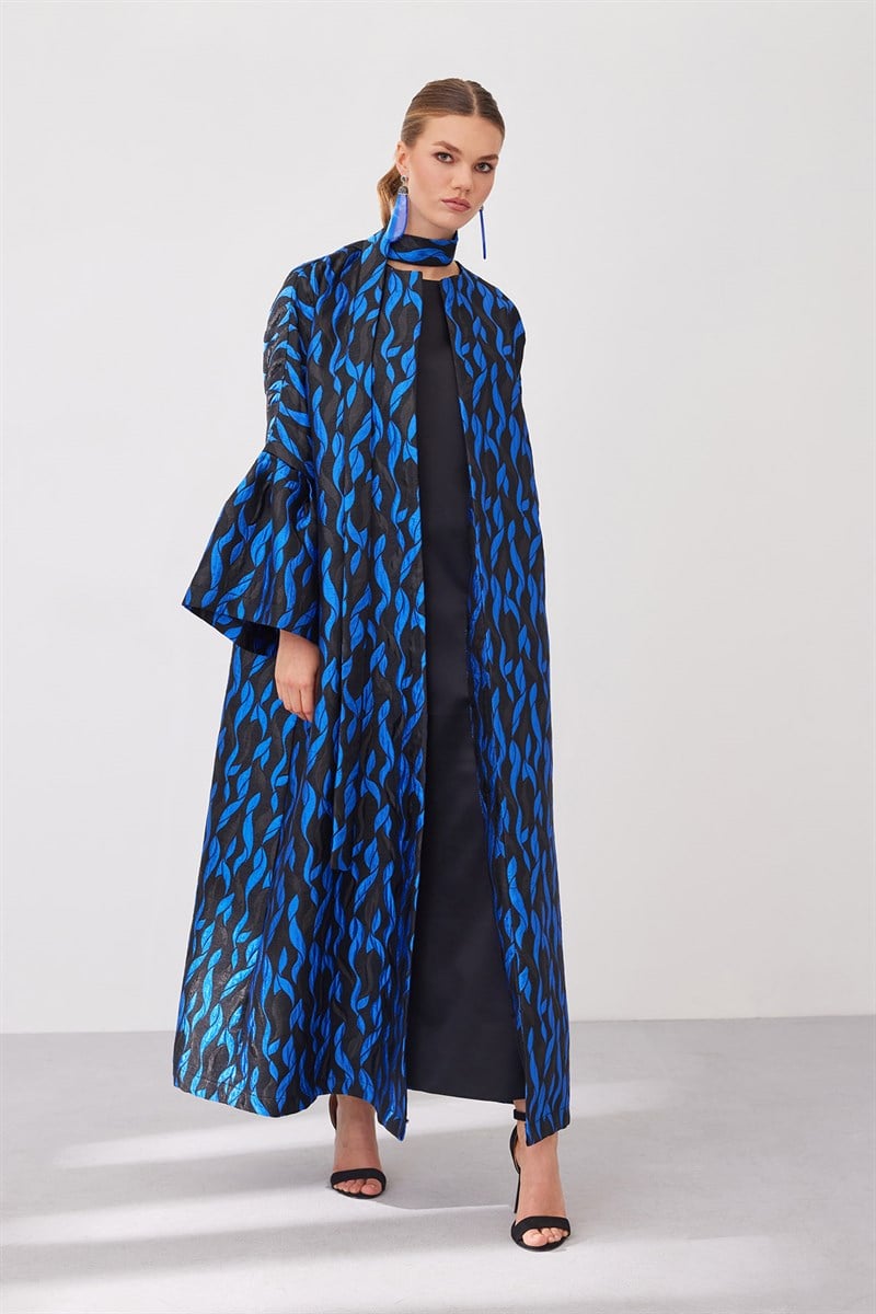 Brokar Abaya - Black Blue