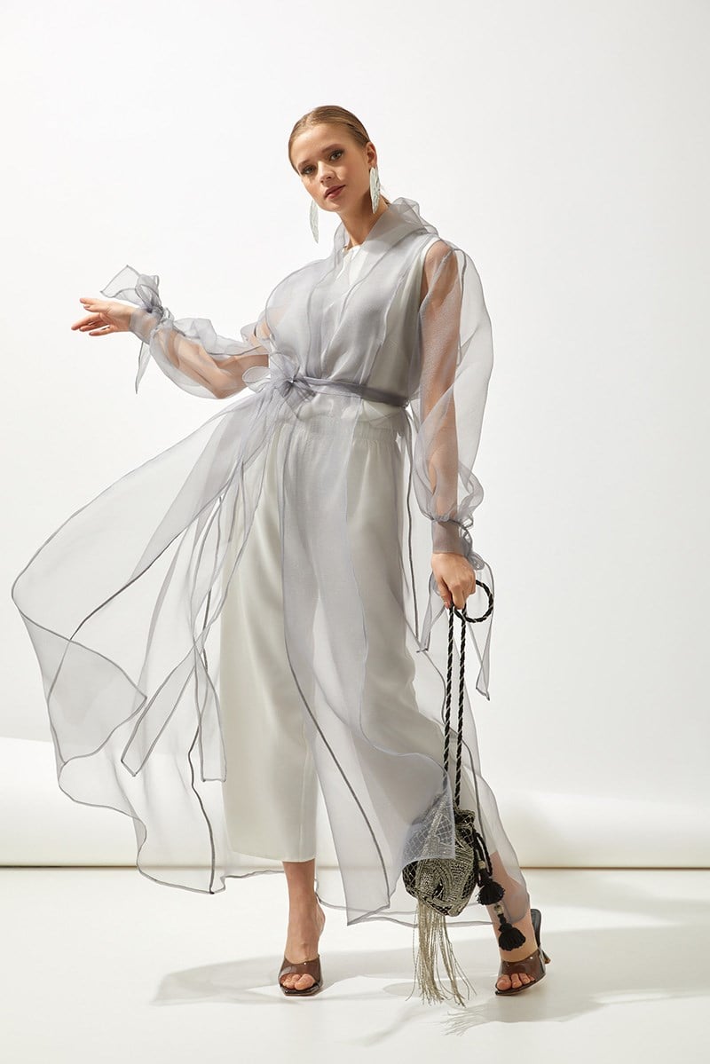 BUTTERFLY ABAYA-GREY