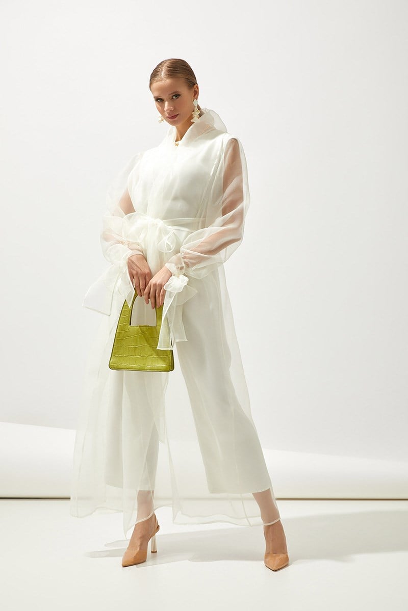 BUTTERFLY ABAYA-WHİTE