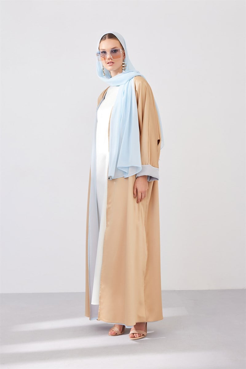 DOUBLE FACE ABAYA SET-BEIGE