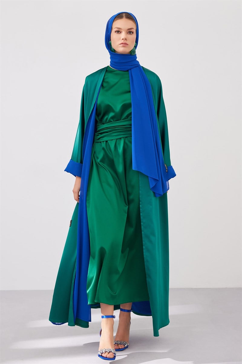 DOUBLE FACE ABAYA SET-GREEN