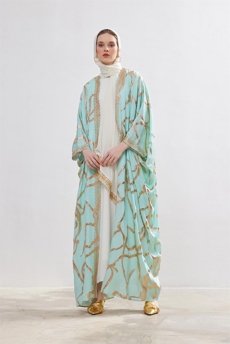 Exclusive Silk Abaya Set - MİNT