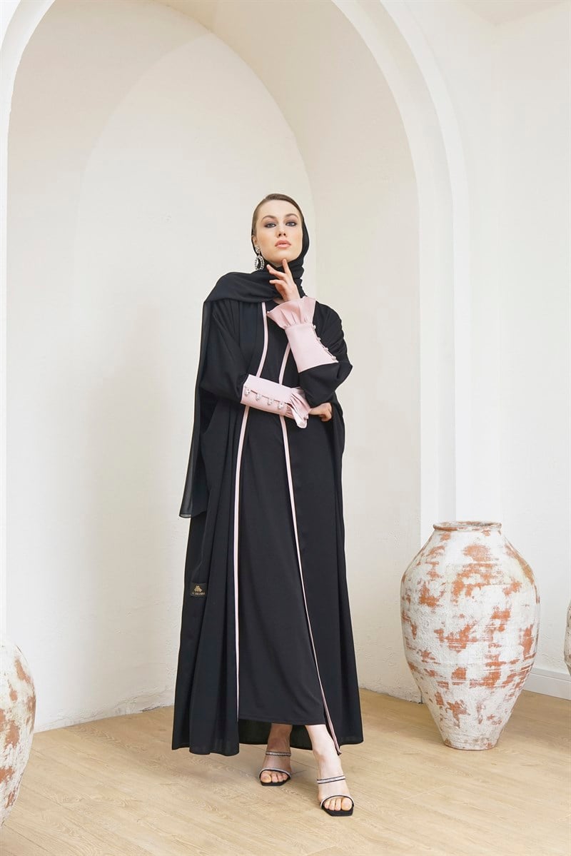 HEADLINE DETAIL ABAYA - POWDER