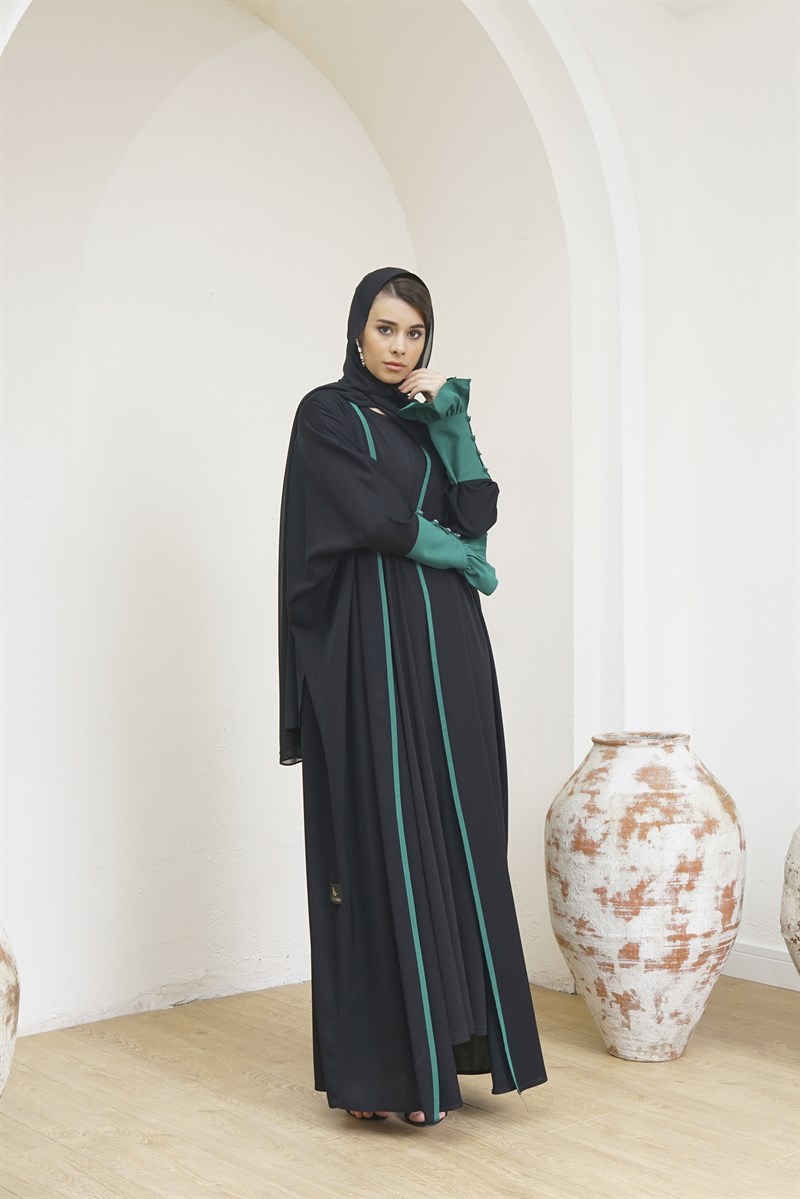 HEADLINE DETAIL ABAYA - YEŞİL MANŞET