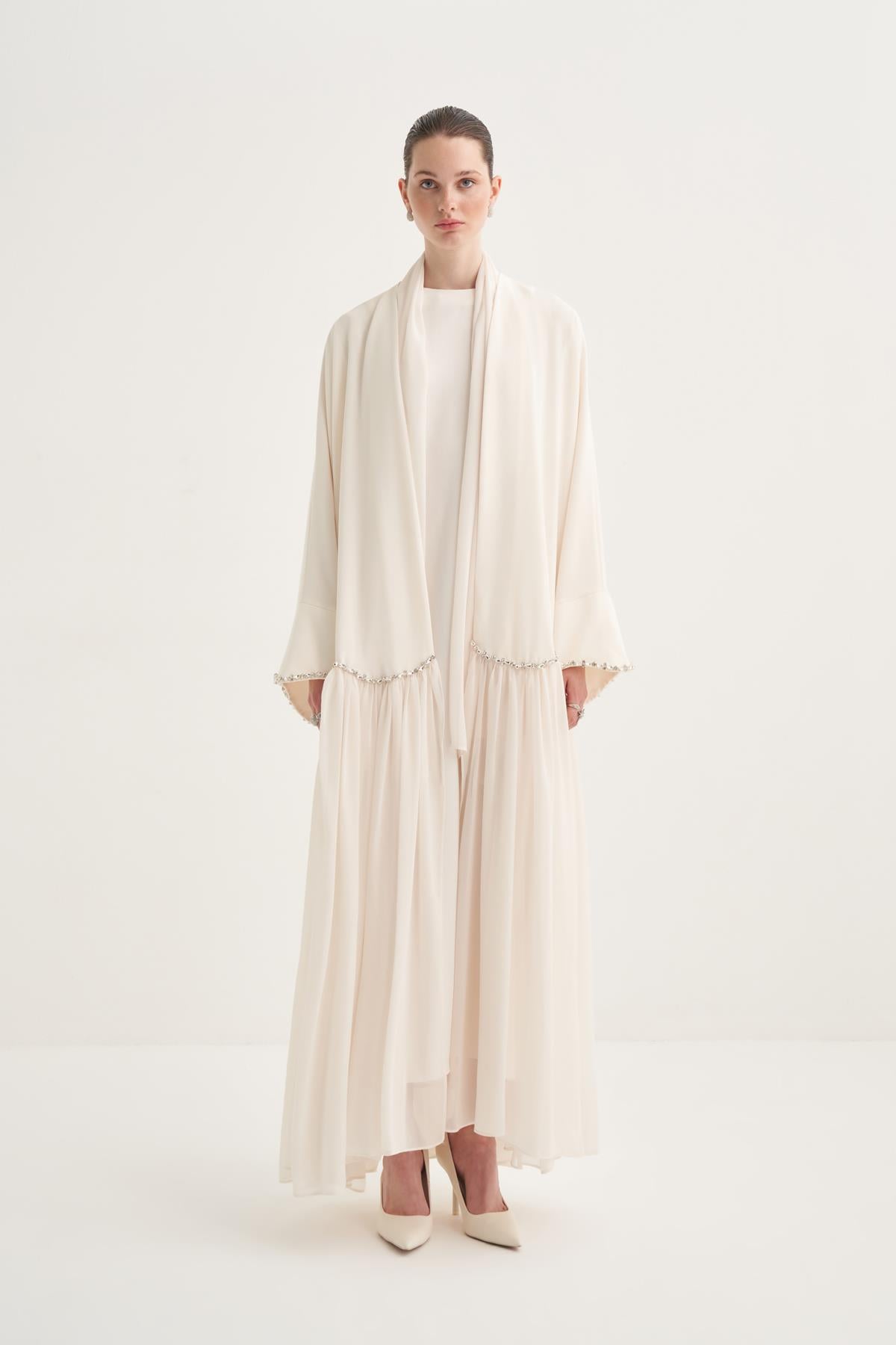 LINA CRYSTAL ABAYA CREAM