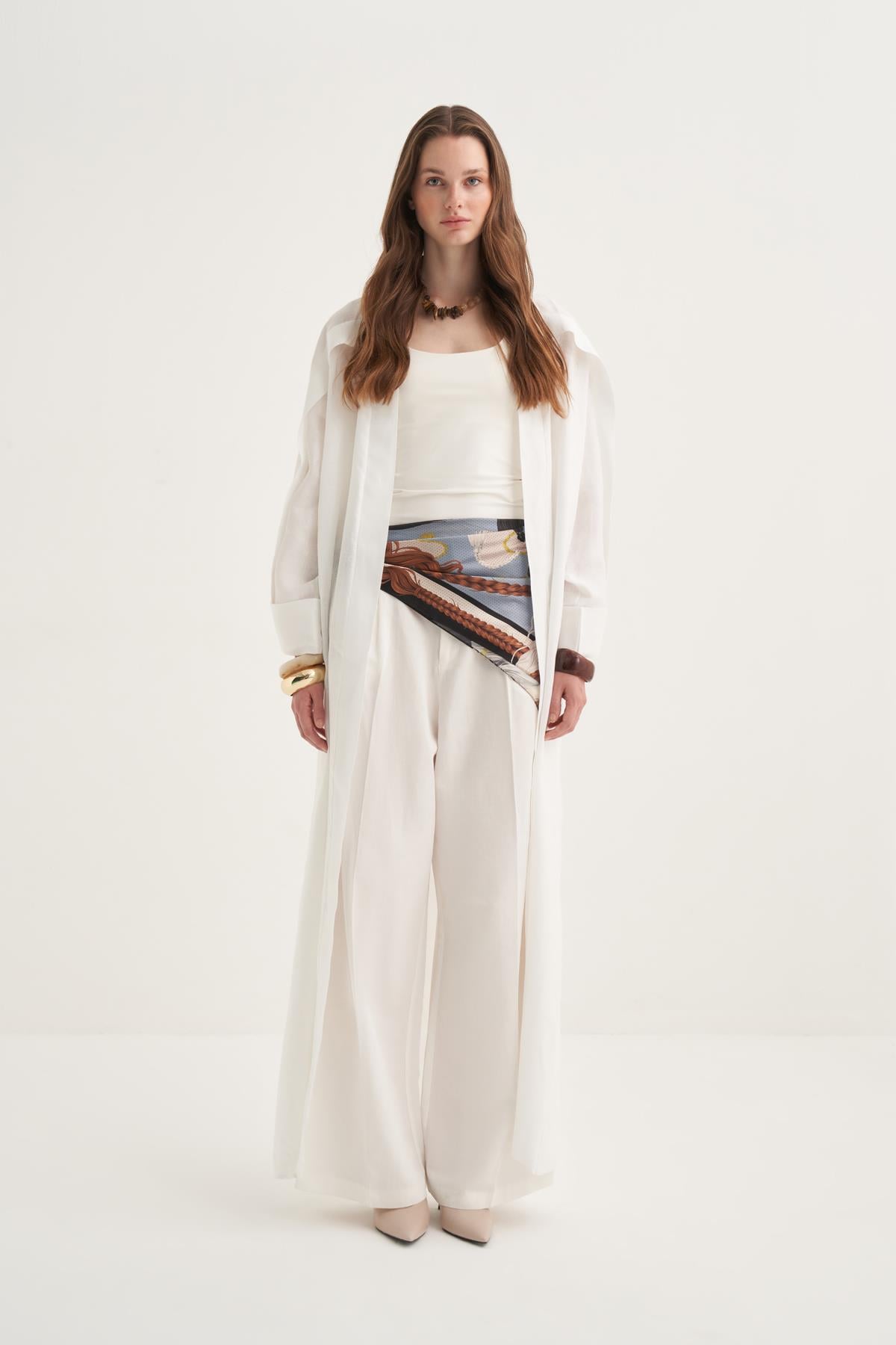 LINEN ABAYA WHITE