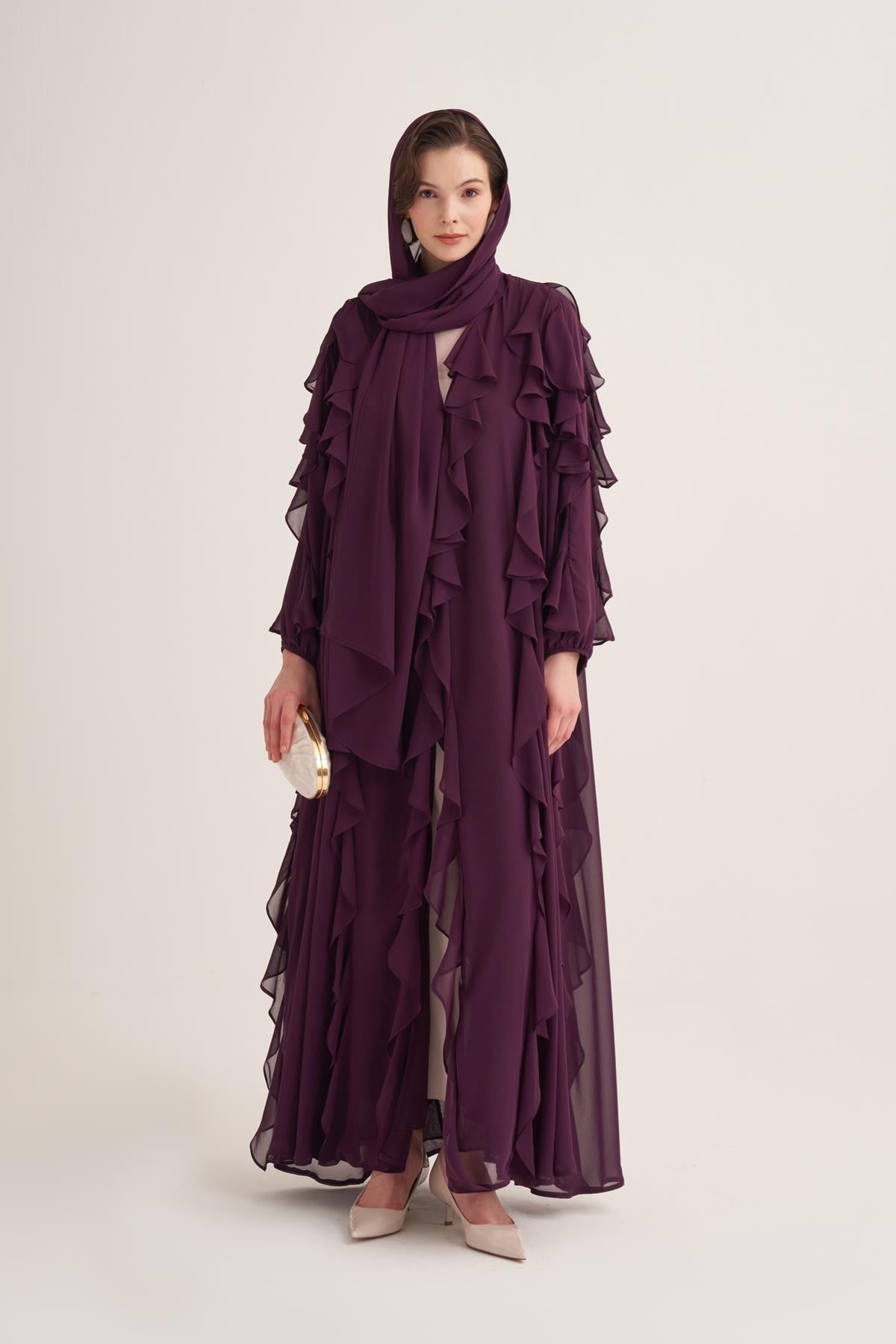 LOLA ABAYA & SCARF-PURPLE