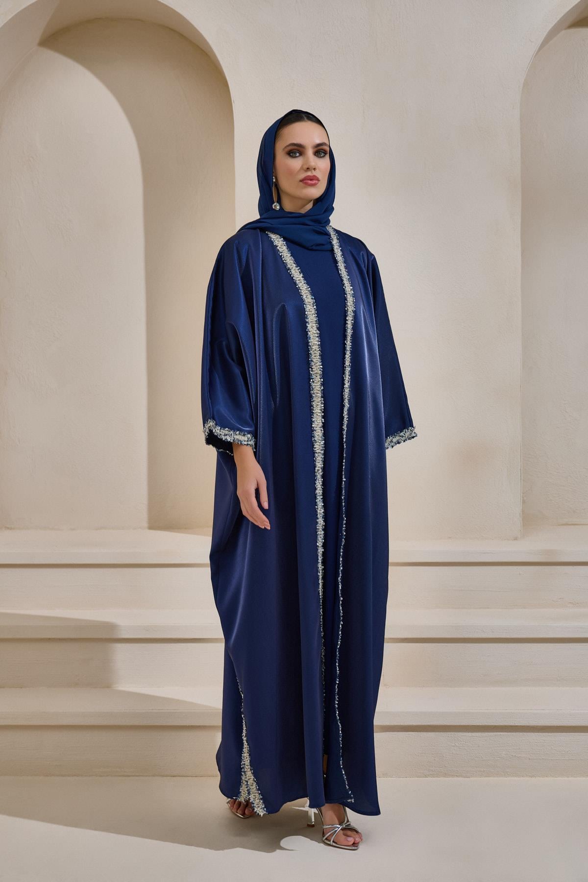 LOREN ABAYA SET NAVY BLUE