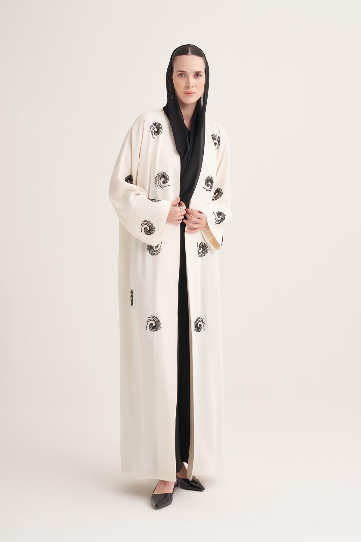 MAYSA  ABAYA & SCARF-CREAM