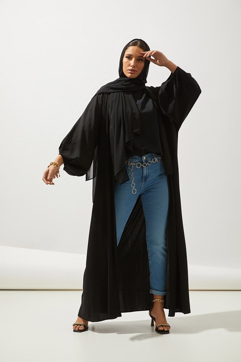 NATURAL ABAYA-BLACK