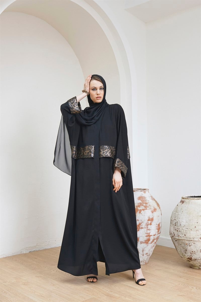PAYET GARNİLİ ABAYA
