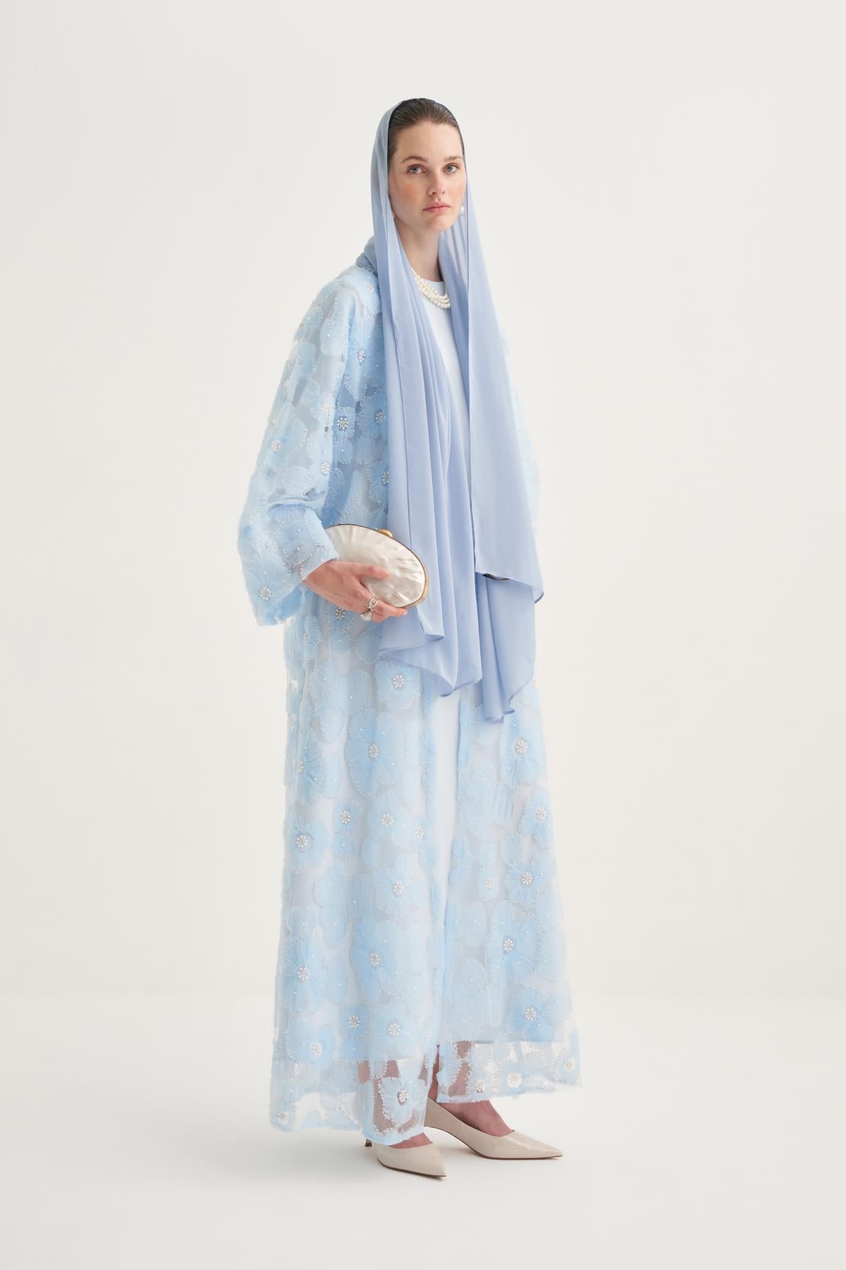 PEARL DREAM ABAYA & SCARF BLUE