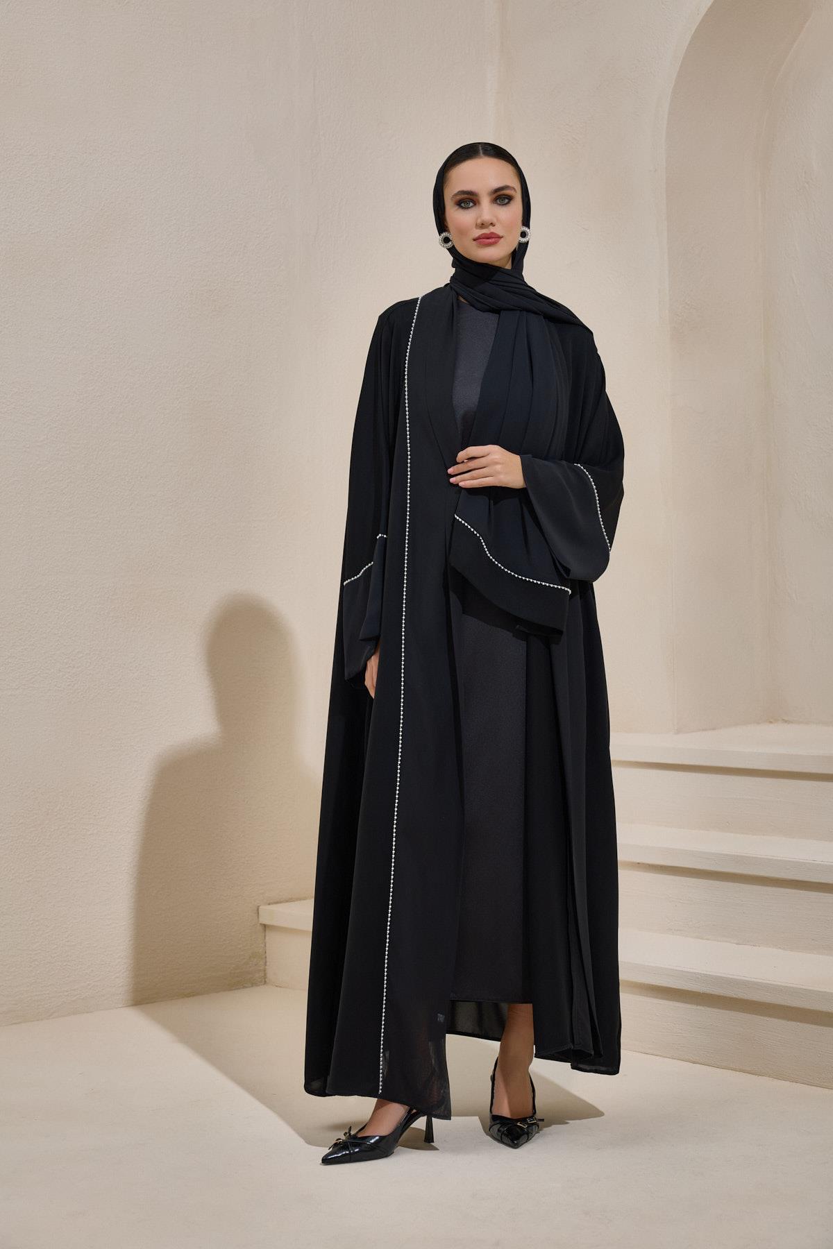 PEARL SAHRA ABAYA SET BLACK