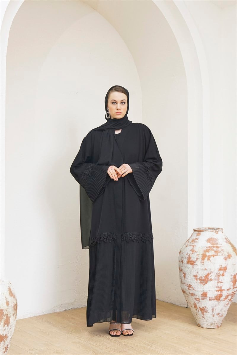 PİLİSELİ ABAYA - SİYAH