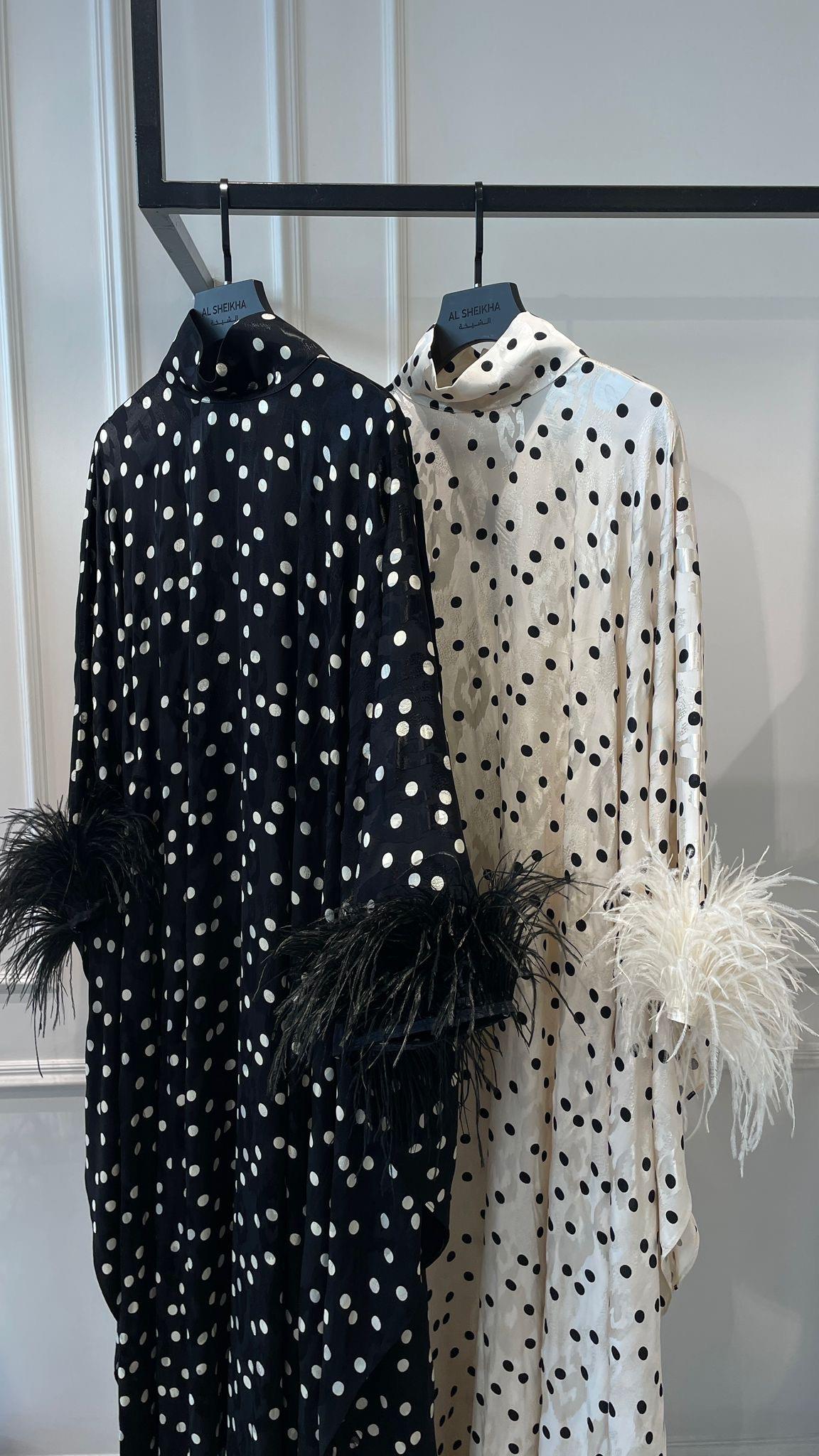 POLKA KAFTAN-BLACK