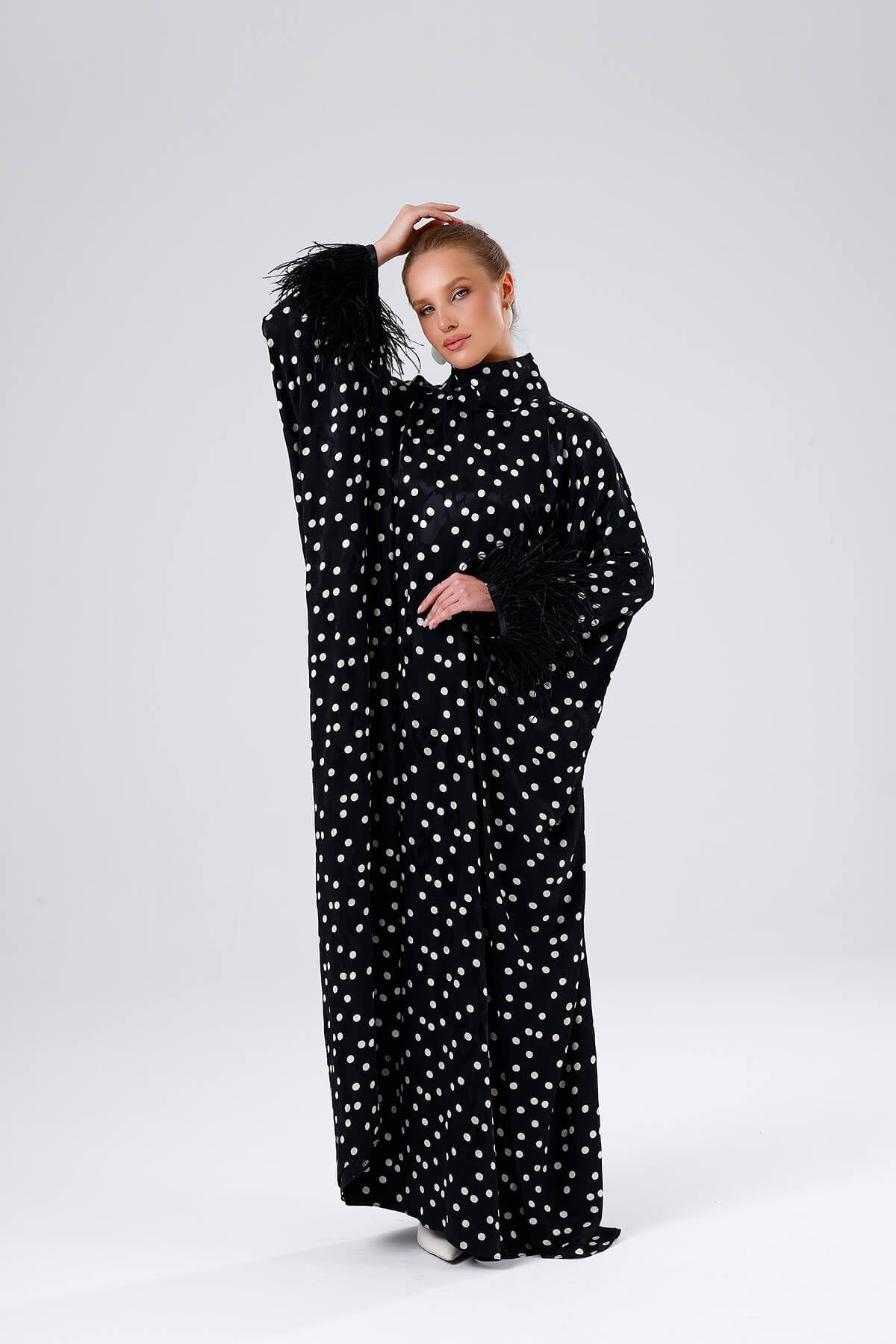 POLKA KAFTAN-BLACK