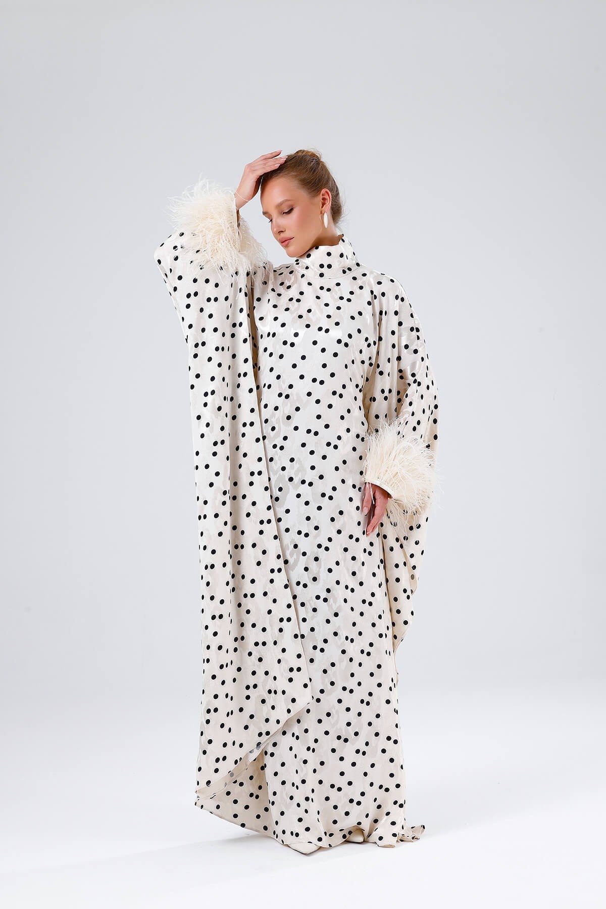 POLKA KAFTAN-CREAM