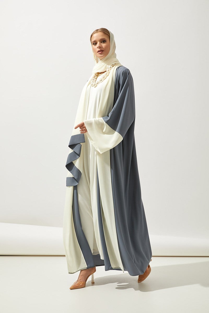 SAHRA ABAYA SET-GREY