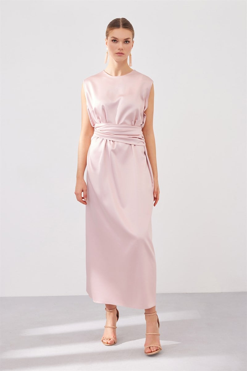 SATIN DRESS-POWDER