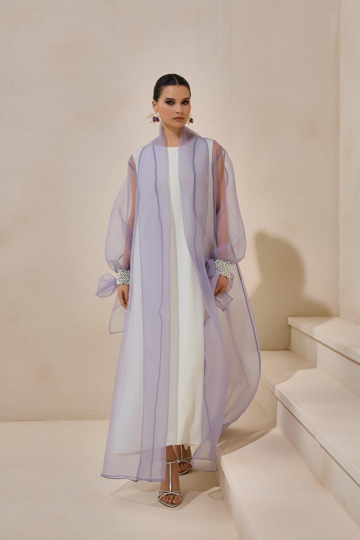 VALERIA ORGANZA ABAYA LIGHT GRAY