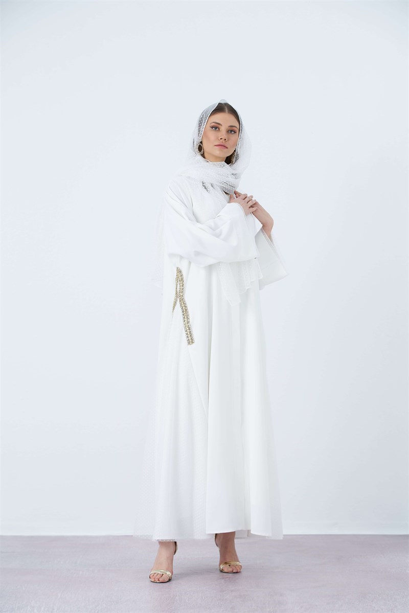 WEDDİNG ABAYA - EKRU