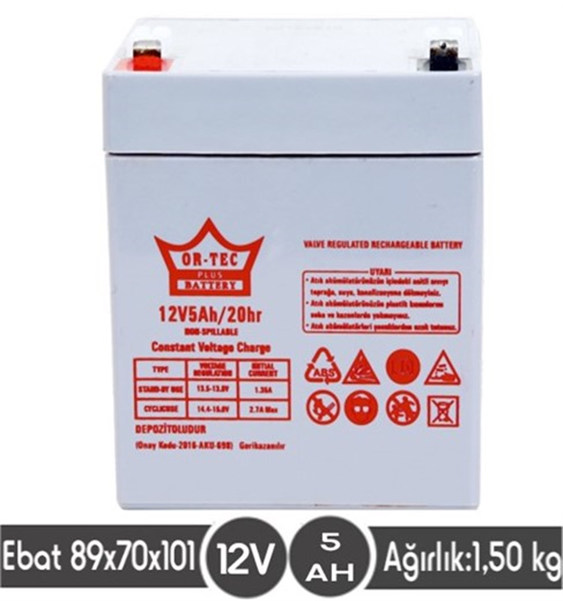 12 V 5 AHM KURU AKÜ