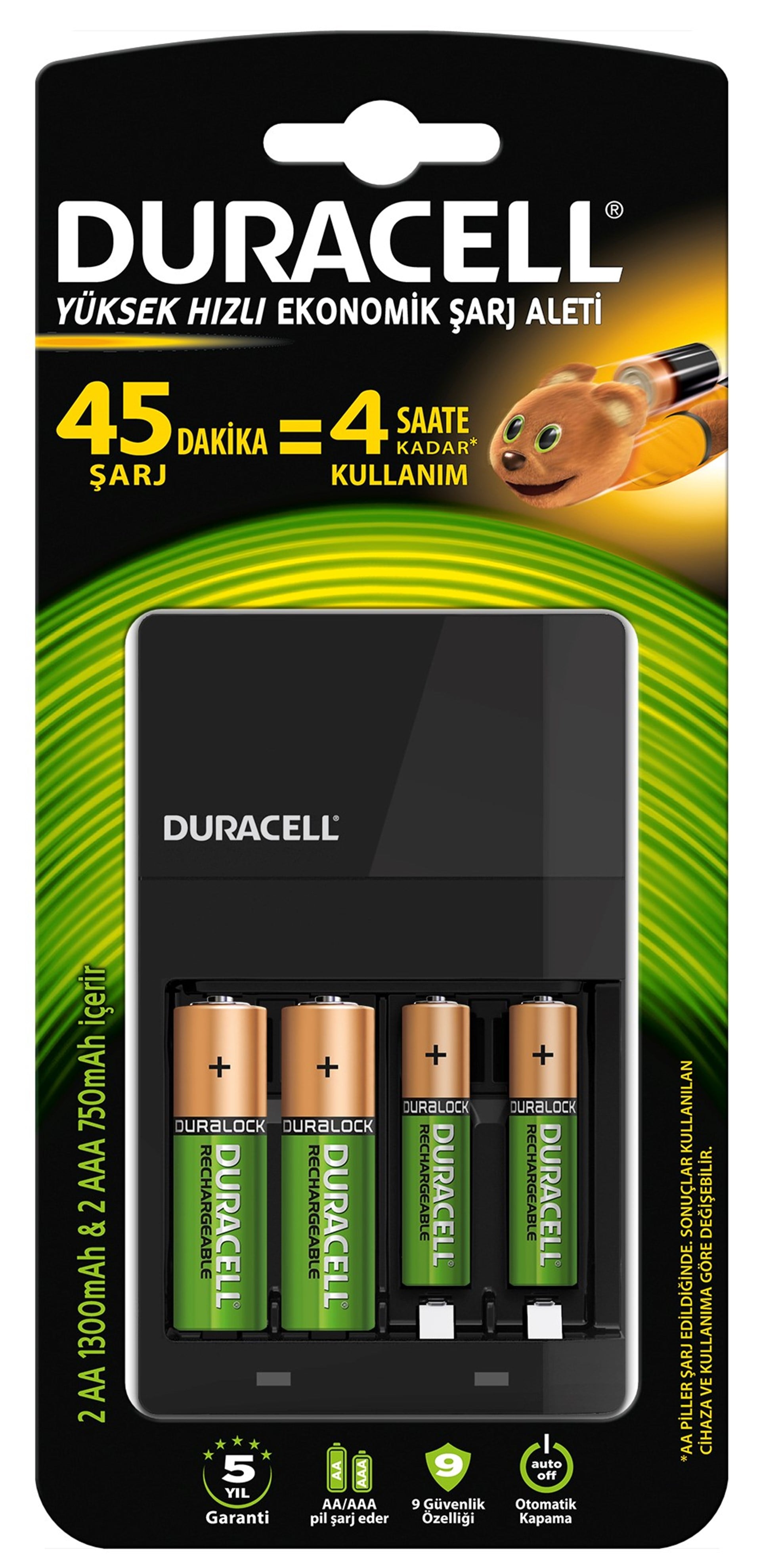 DURACELL CEF 14  PİLLİ 2*2A 2*3A ŞARJ CİHAZI