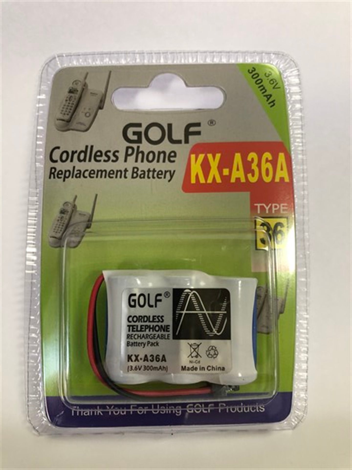 GOLF 3,6 V KISA  PİL ( 300 MAH )