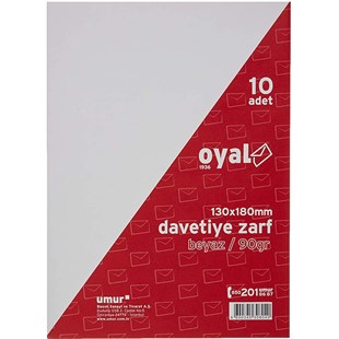 Oyal Davetiye Zarfı 110 Gr 14x20 cm Beyaz 10'lu Paket | sislon.com