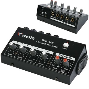 Westa WM-14FX 20 dB Ekolu 4 Kanal Mikrofon Çoğaltıcı Mikser