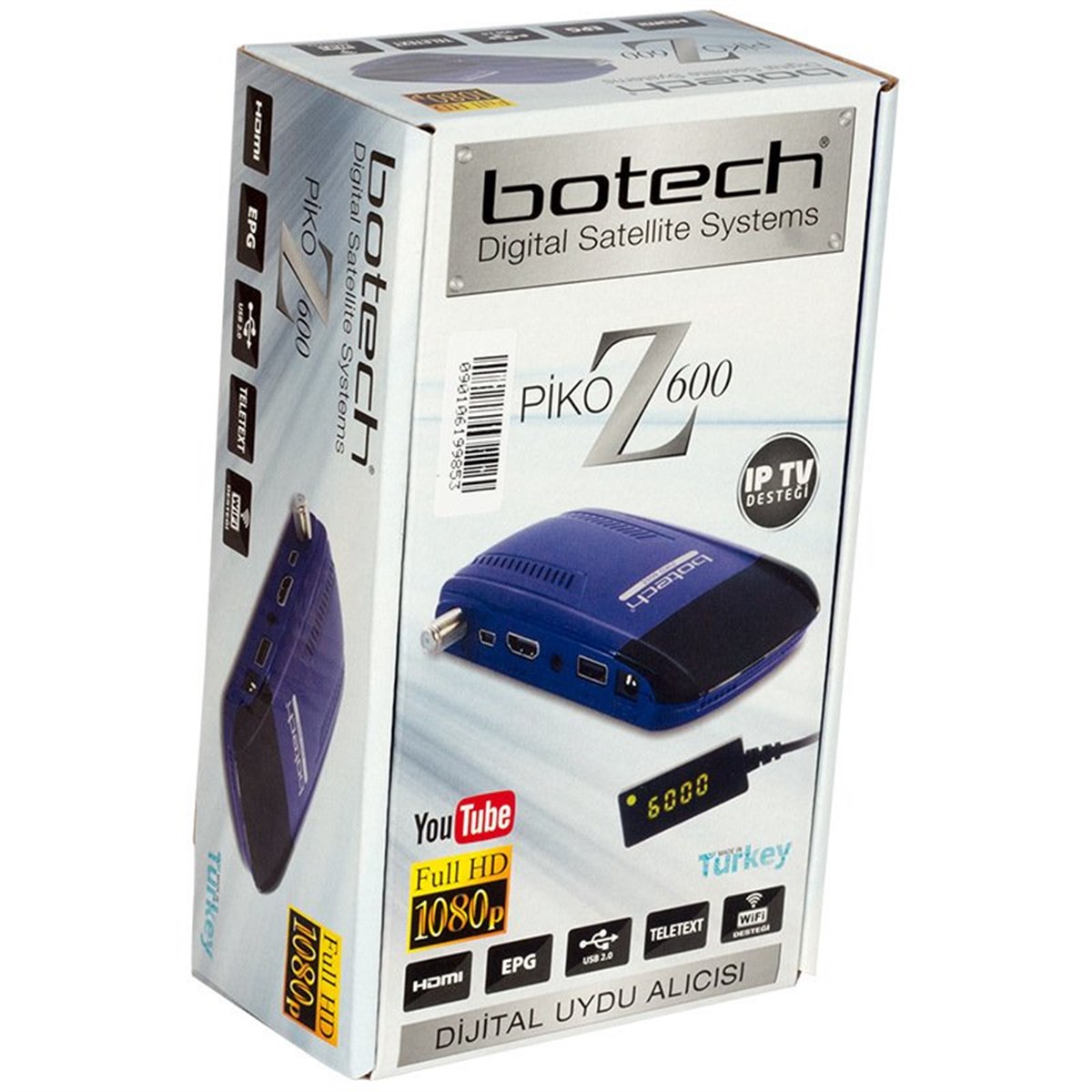 Botech Piko Z 600 IPTV Destekli Full HD Mini Çanaksız Uydu Alıcısı TKGS'li